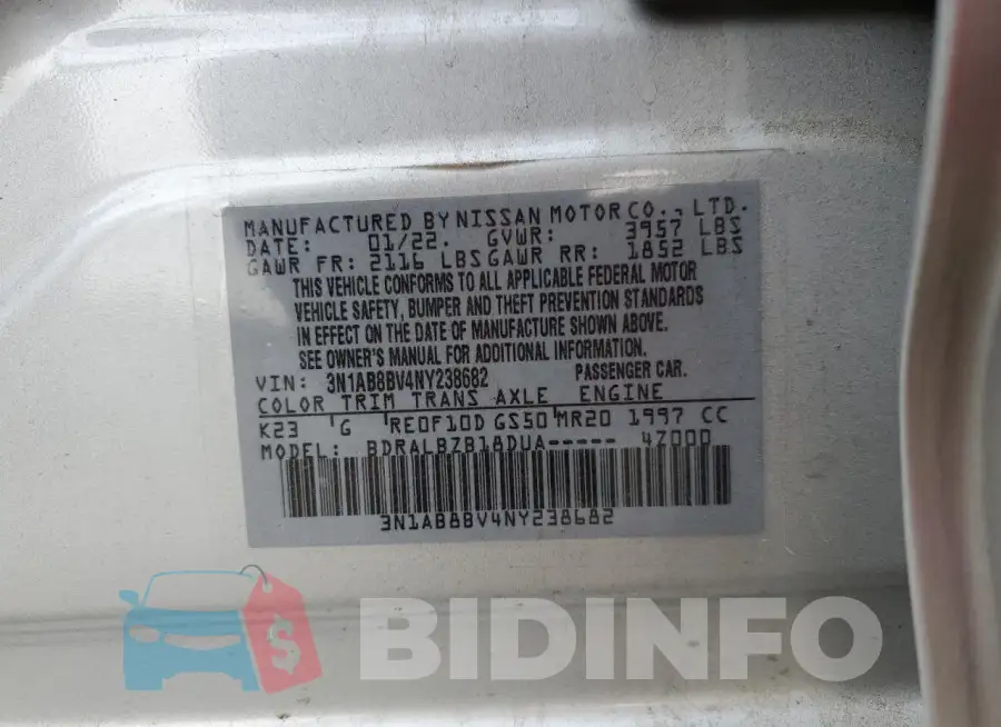 3N1AB8BV4NY238682 Photo# 12