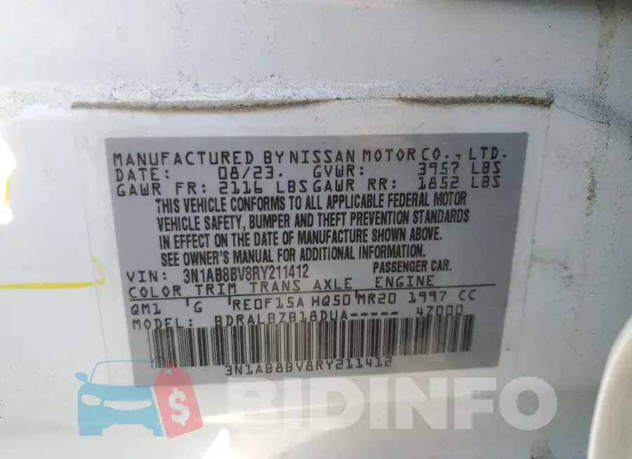 3N1AB8BV8RY211412 Photo# 12