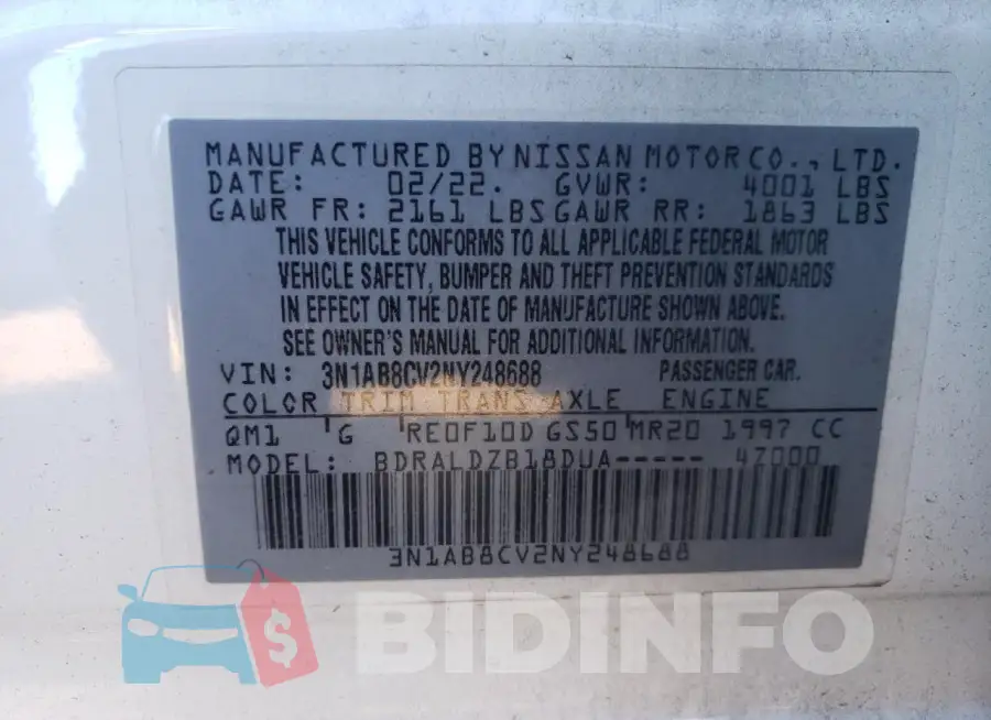 3N1AB8CV2NY248688 Photo# 12