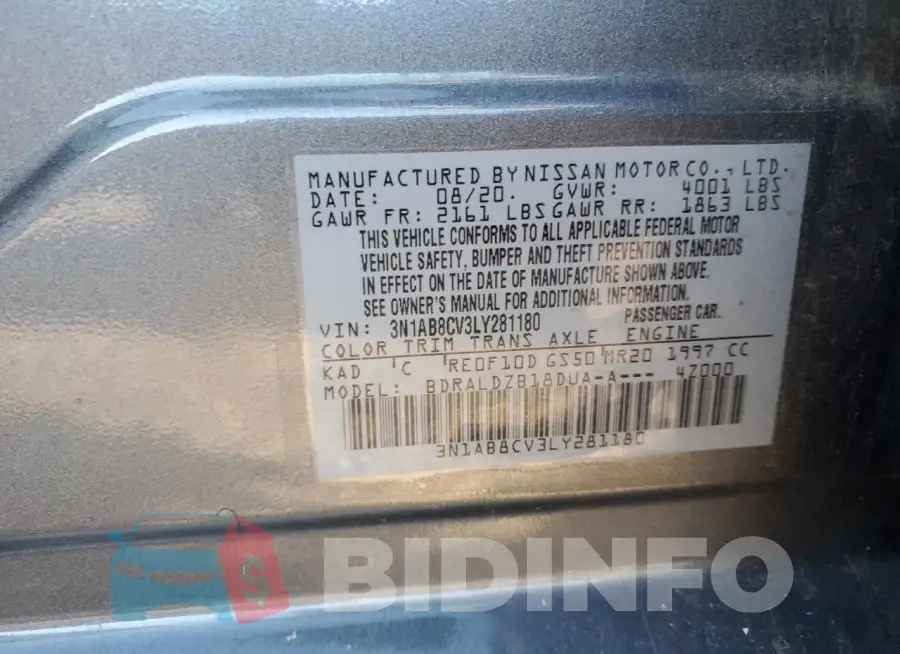 3N1AB8CV3LY281180 Photo# 12