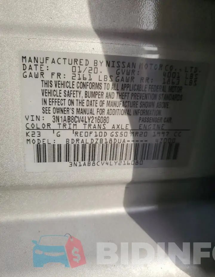 3N1AB8CV4LY216080 Photo# 12