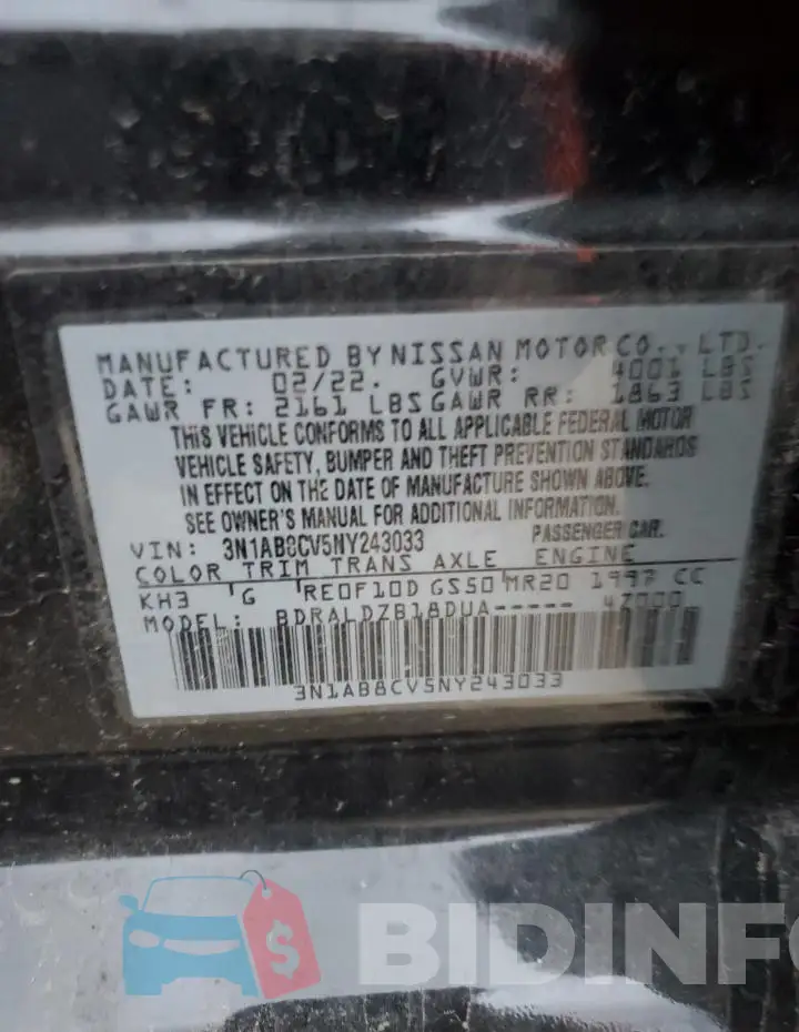 3N1AB8CV5NY243033 Photo# 12