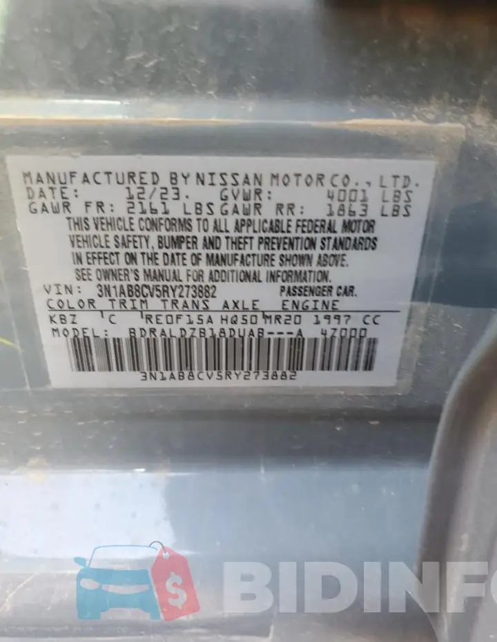 3N1AB8CV5RY273882 Photo# 12