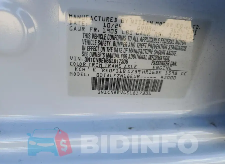 3N1CN8EV6SL817306 Photo# 13