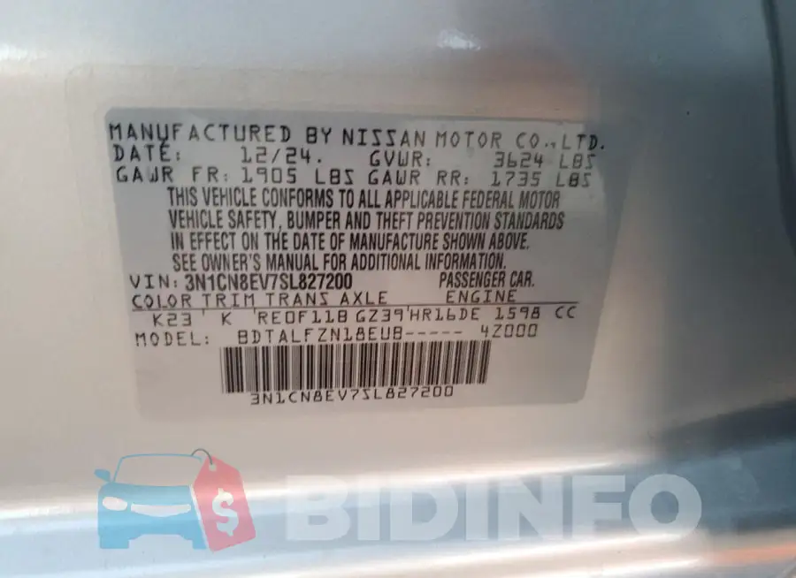 3N1CN8EV7SL827200 Photo# 12