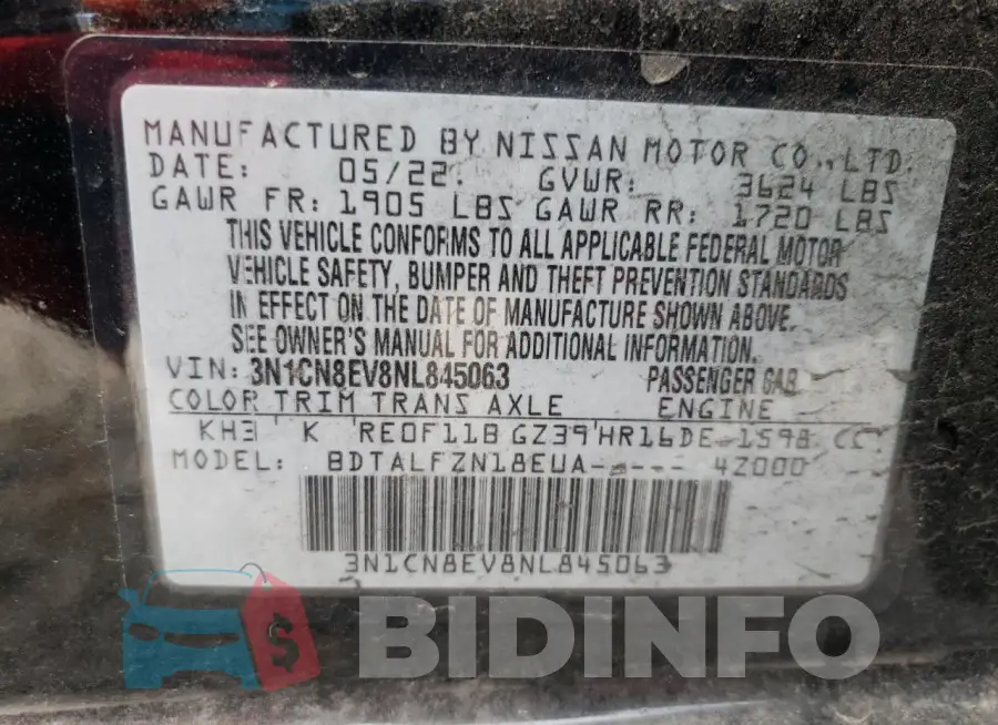 3N1CN8EV8NL845063 Photo# 12