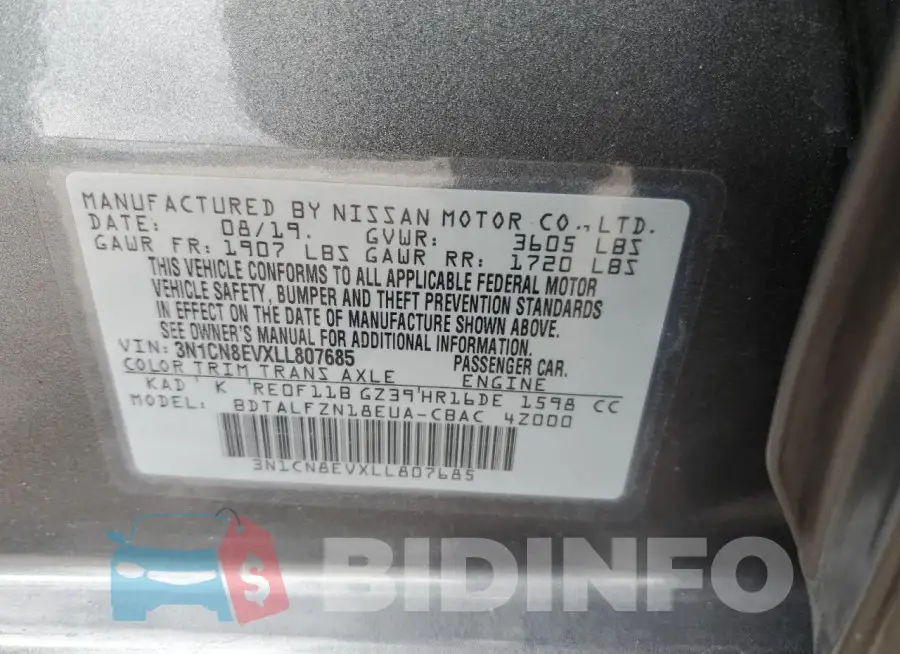 3N1CN8EVXLL807685 Photo# 12