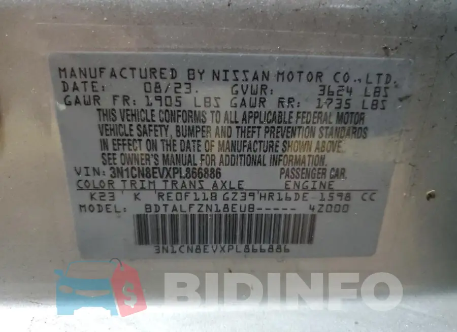3N1CN8EVXPL866886 Photo# 13