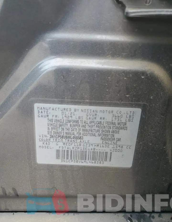 3N1CP5BV6ML468583 Photo# 12