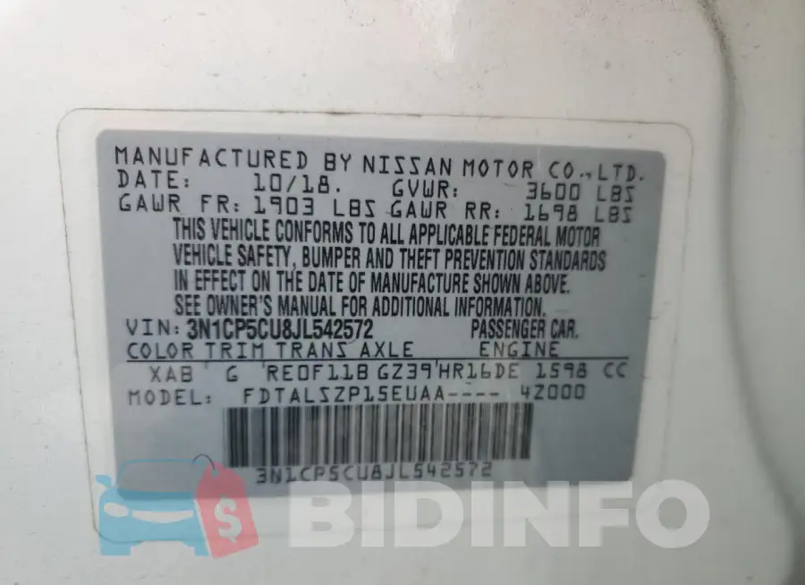 3N1CP5CU8JL542572 Photo# 13