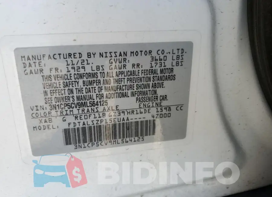 3N1CP5CV9ML564125 Photo# 13