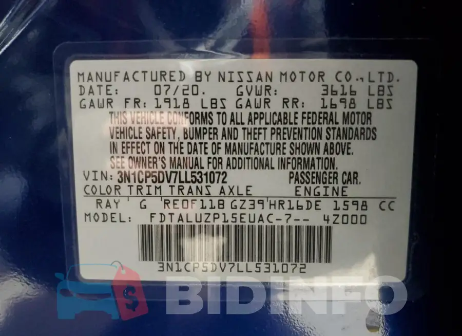 3N1CP5DV7LL531072 Photo# 13