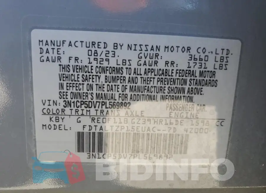 3N1CP5DV7PL569892 Photo# 14
