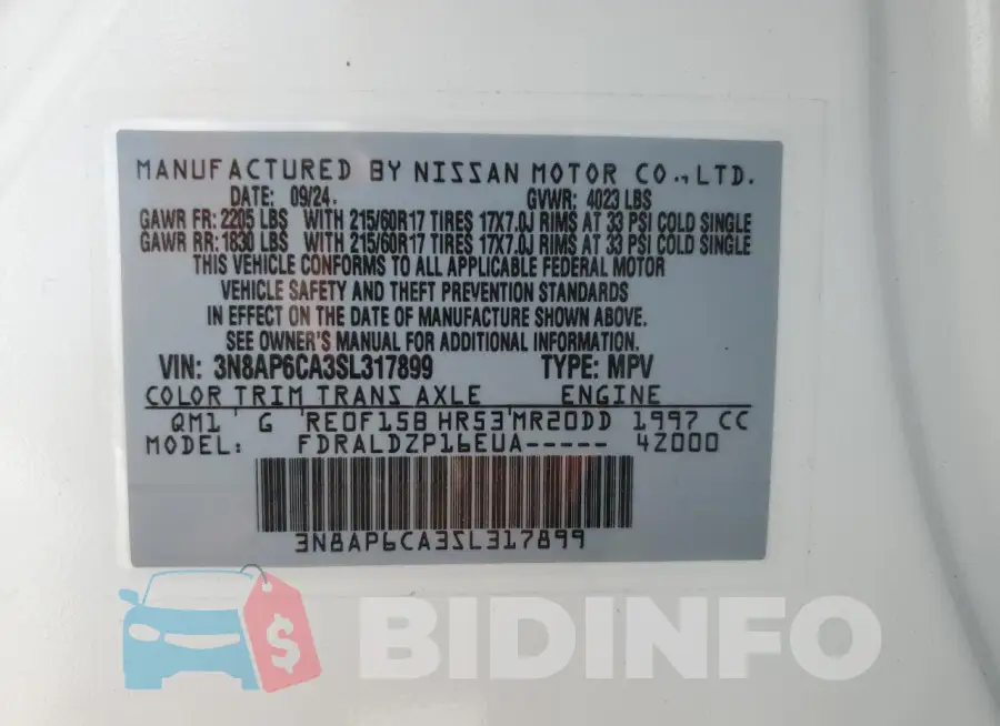 3N8AP6CA3SL317899 Photo# 14