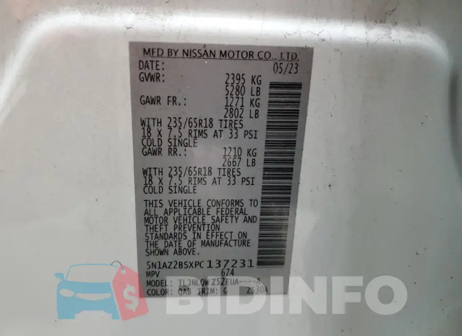 5N1AZ2BSXPC137231 Photo# 13