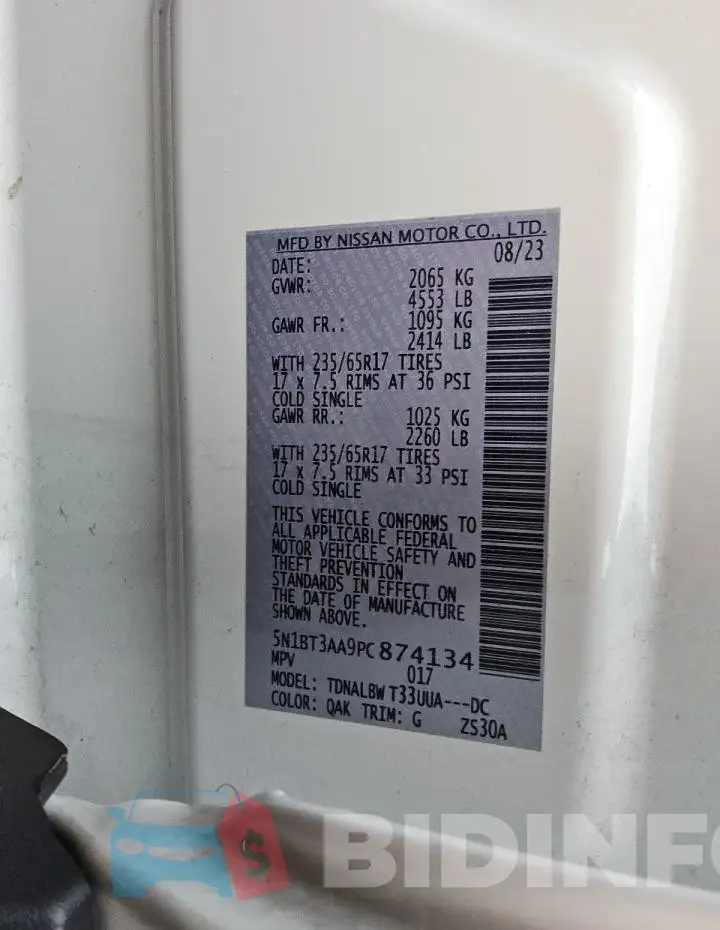 5N1BT3AA9PC874134 Photo# 14