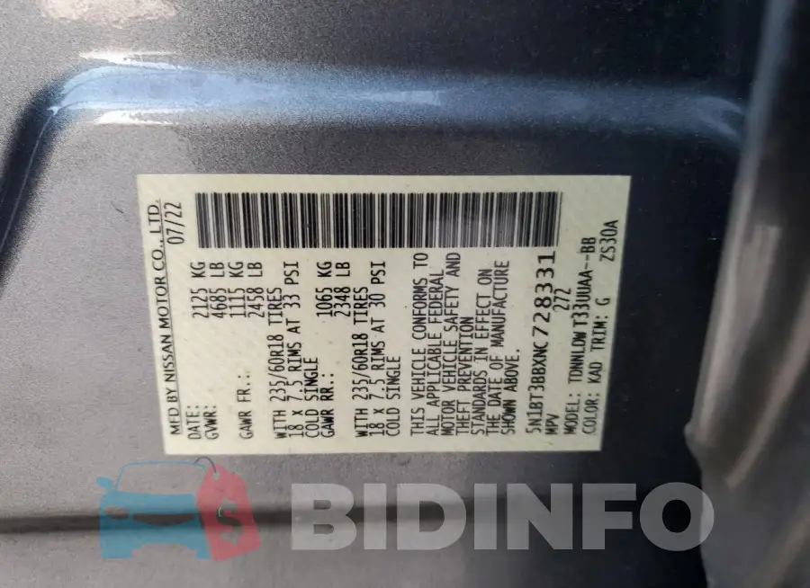 5N1BT3BBXNC728331 Photo# 13