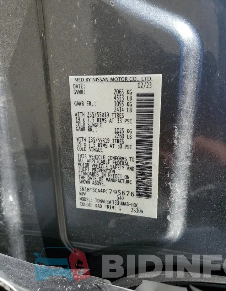 5N1BT3CA4PC795676 Photo# 14