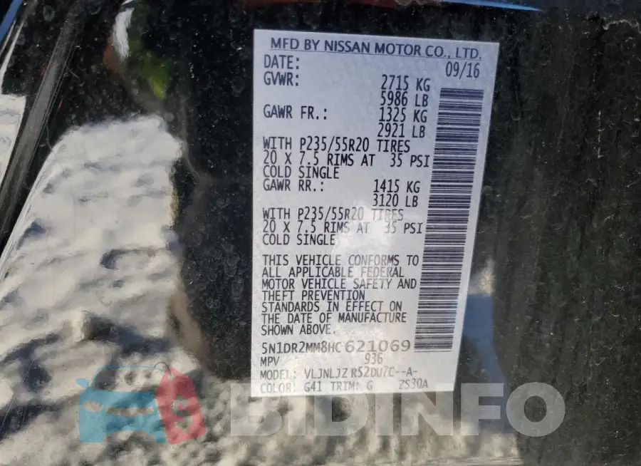 5N1DR2MM8HC621069 Photo# 13