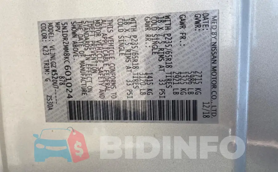 5N1DR2MM8KC601024 Photo# 10