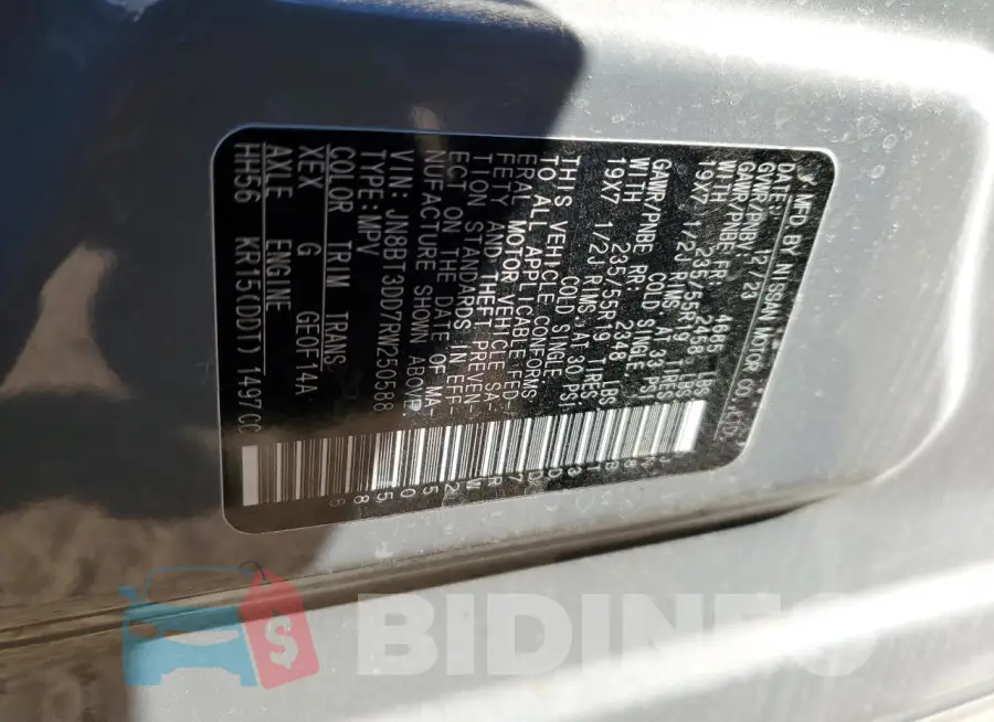 JN8BT3DD7RW250588 Photo# 13