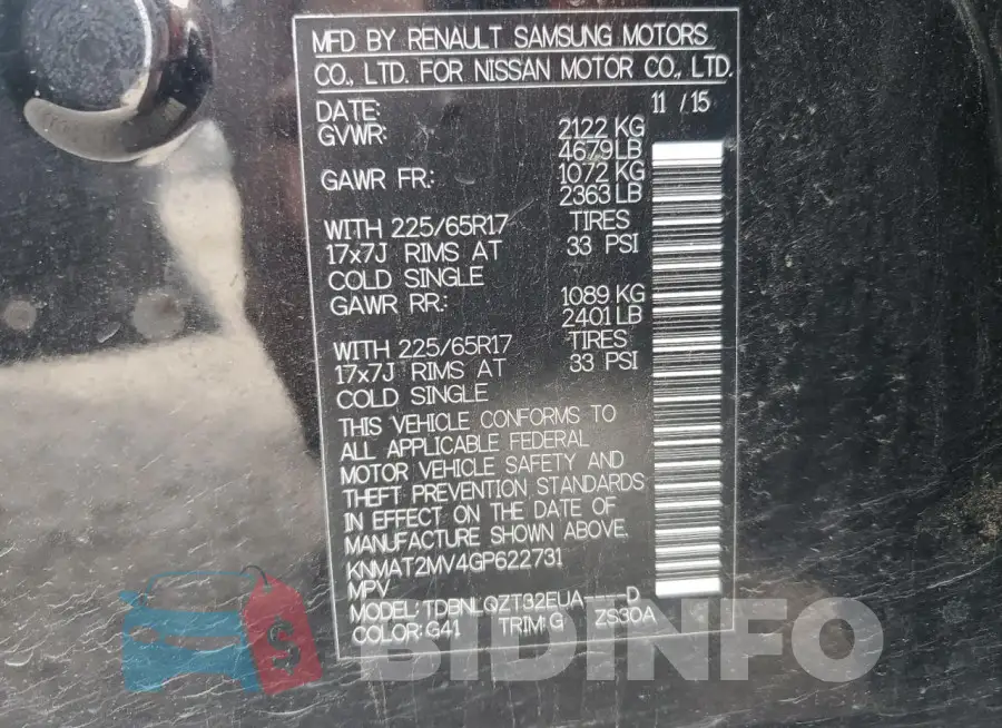 KNMAT2MV4GP622731 Photo# 13