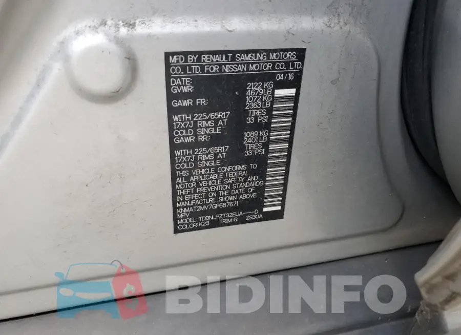 KNMAT2MV7GP687671 Photo# 13