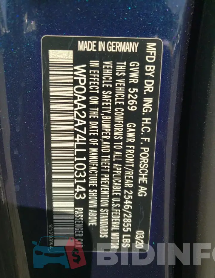 WP0AA2A74LL103143 Photo# 12
