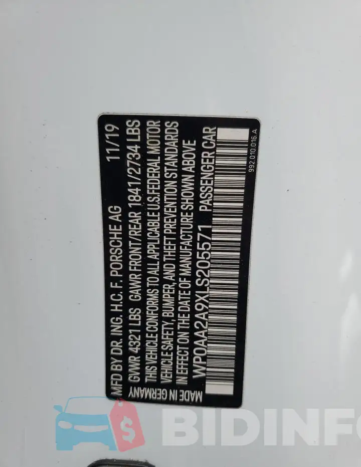 WP0AA2A9XLS205571 Photo# 13