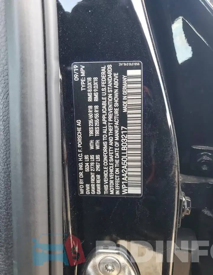 WP1AA2A50LLB03217 Photo# 13