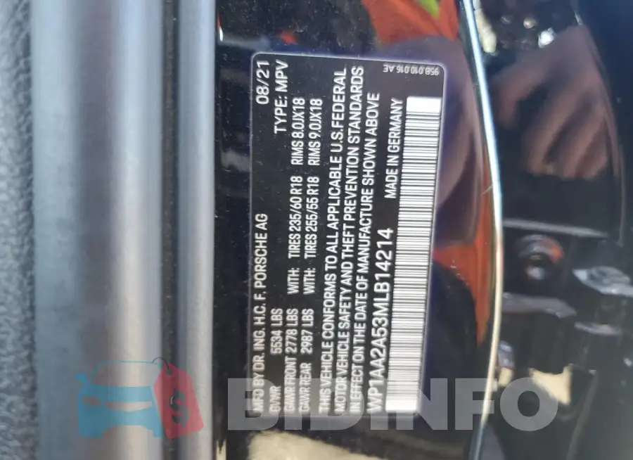 WP1AA2A53MLB14214 Photo# 12