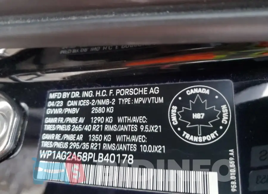 WP1AG2A58PLB40178 Photo# 13