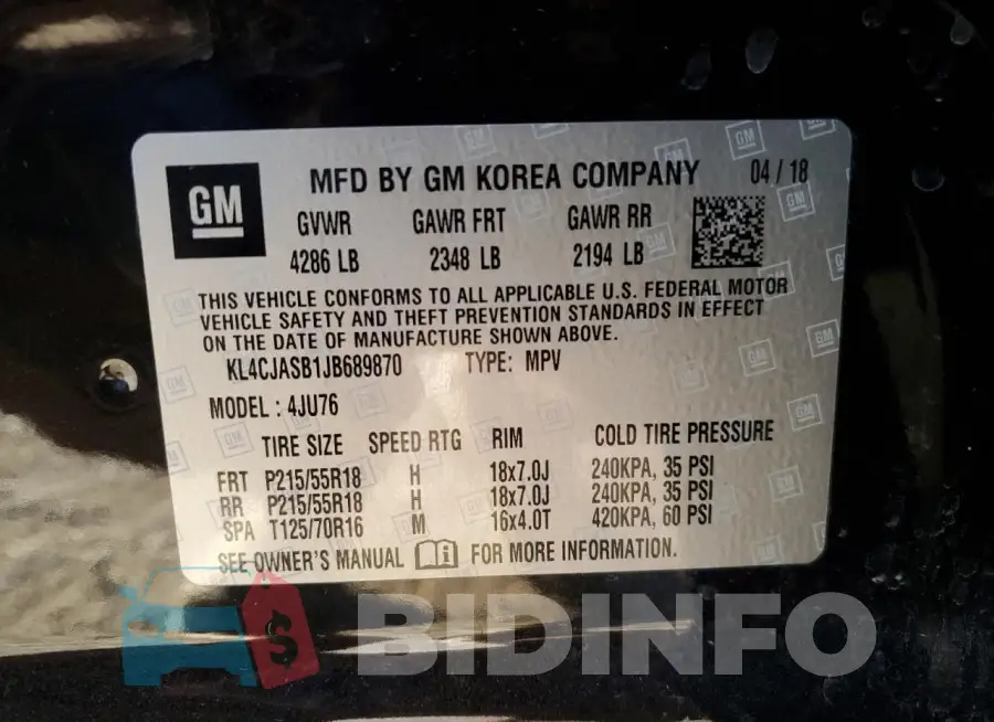 KL4CJASB1JB689870 Photo# 14