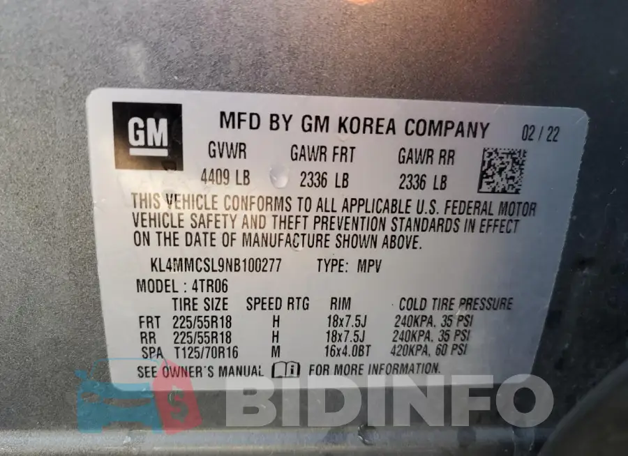 KL4MMCSL9NB100277 Photo# 13
