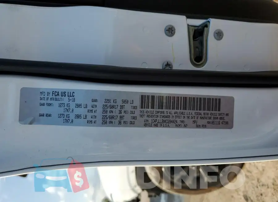 1C4PJLLBXKD204424 Photo# 14