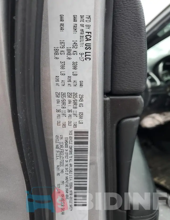 1C4RJFBG2JC173231 Photo# 13