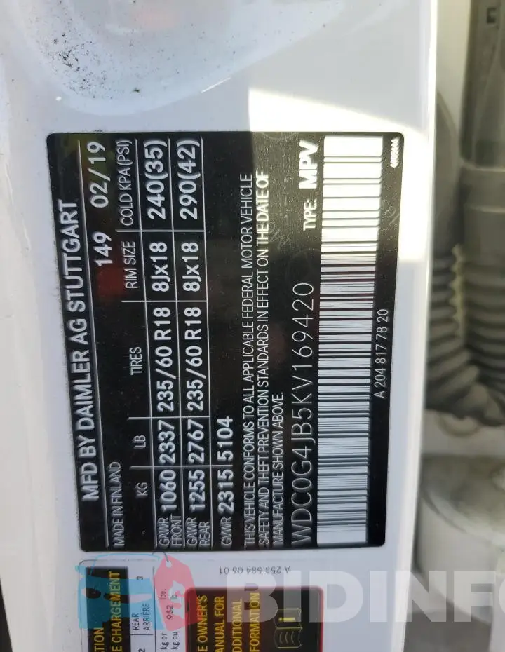 WDC0G4JB5KV169420 Photo# 12