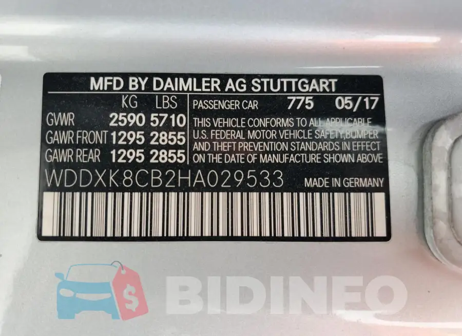 WDDXK8CB2HA029533 Photo# 13