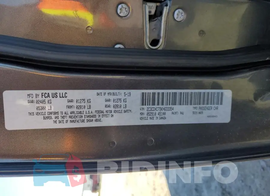 2C3CDXCT5KH633354 Photo# 12