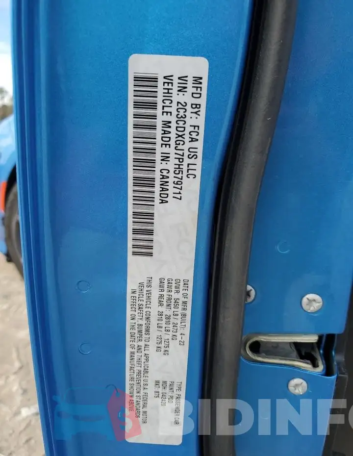 2C3CDXGJ7PH579717 Photo# 12