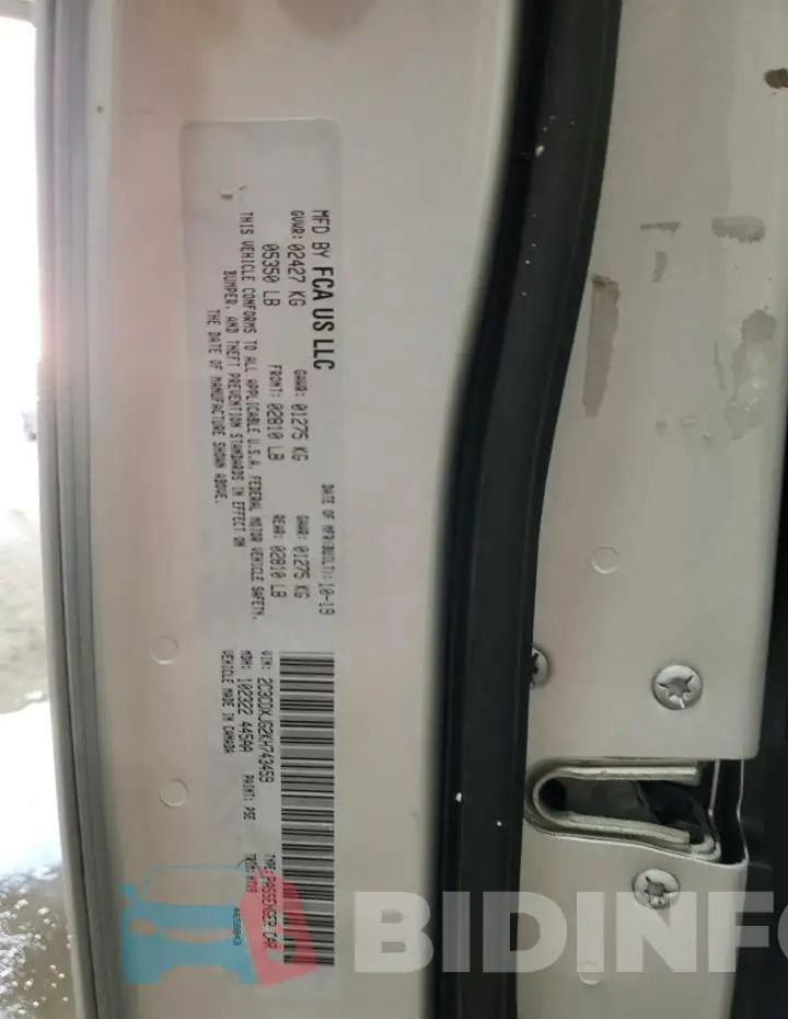 2C3CDXJG2KH743459 Photo# 13