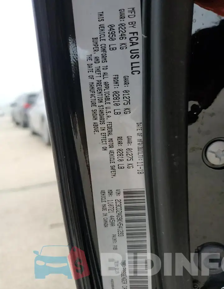 2C3CDZAG9KH541293 Photo# 12