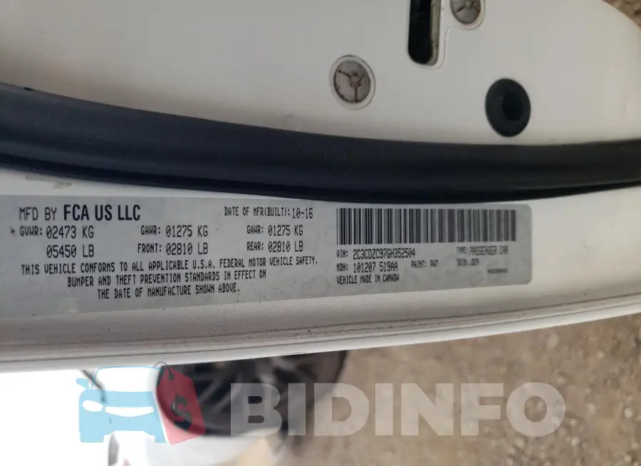 2C3CDZC97GH352504 Photo# 12