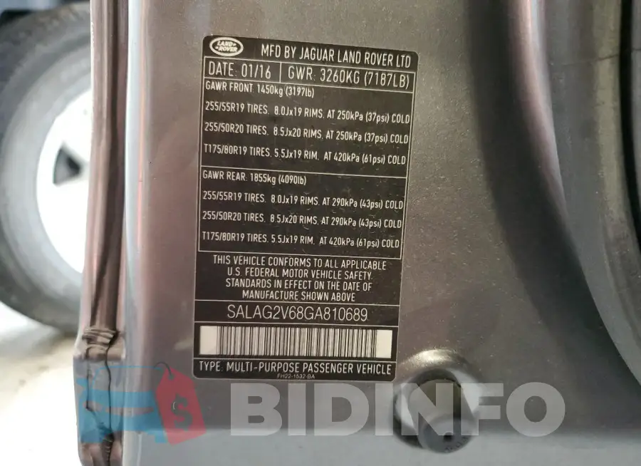 SALAG2V68GA810689 Photo# 13