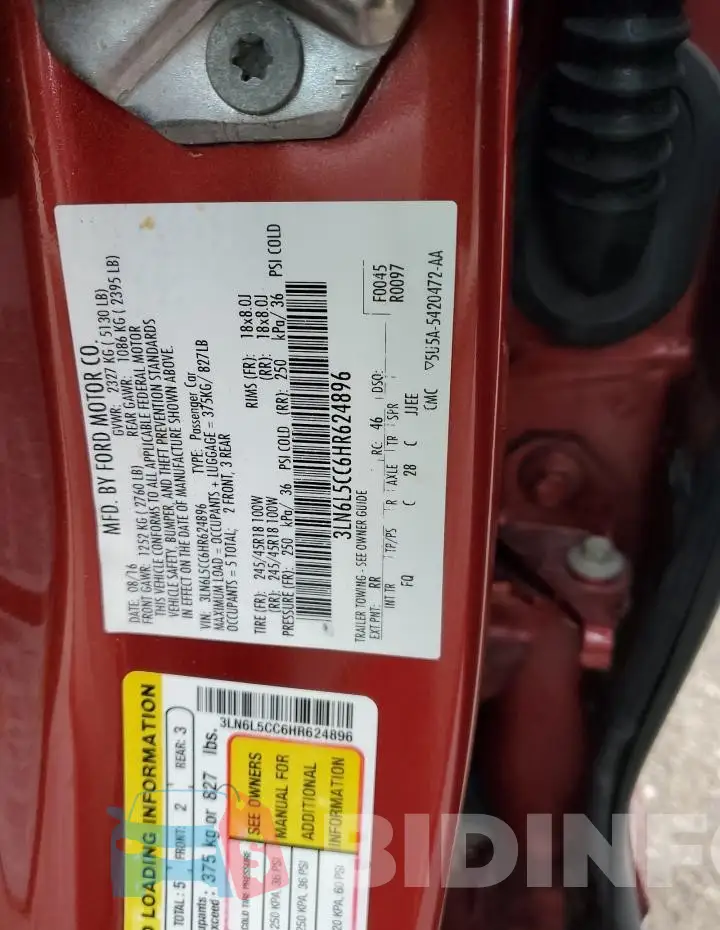 3LN6L5CC6HR624896 Photo# 12