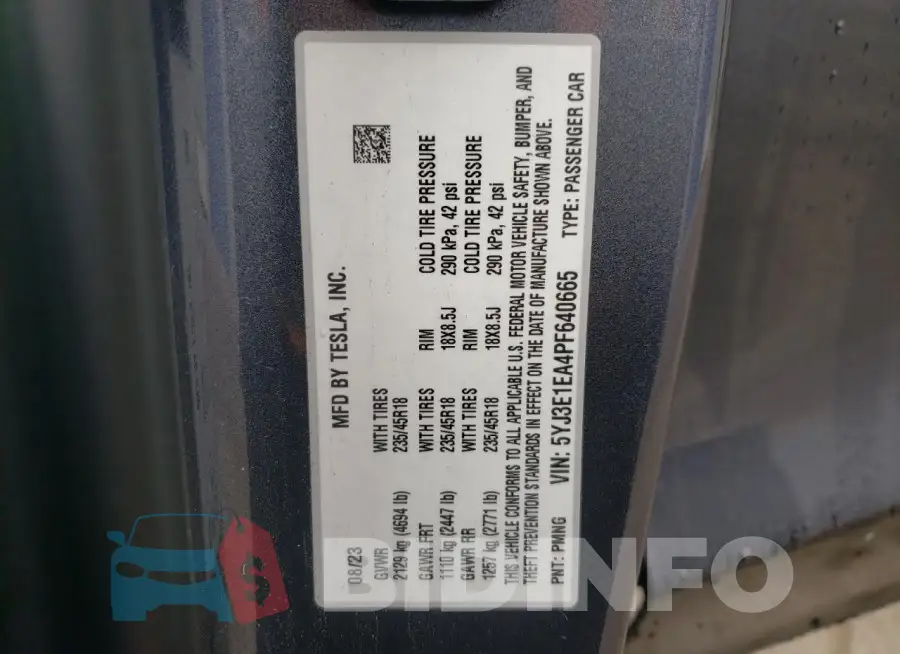 5YJ3E1EA4PF640665 Photo# 13