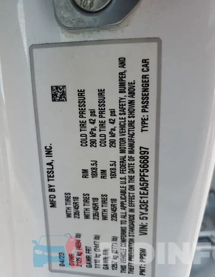 5YJ3E1EA5PF566897 Photo# 12