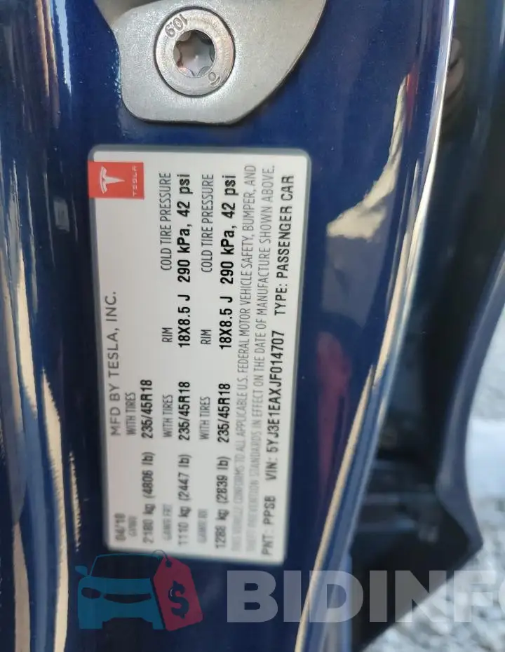 5YJ3E1EAXJF014707 Photo# 12