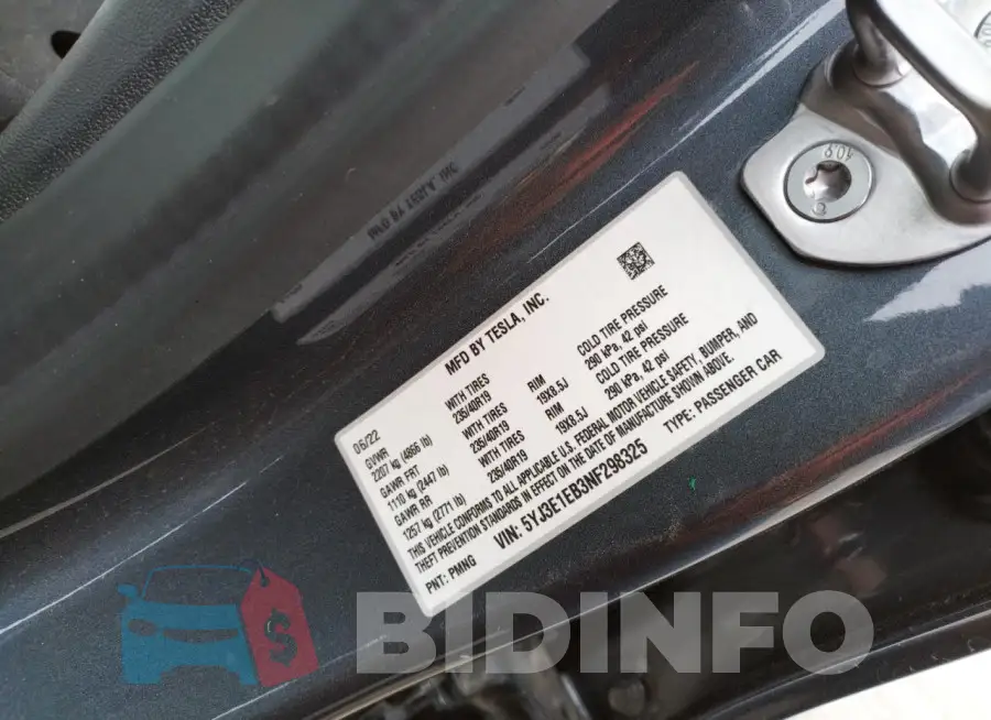 5YJ3E1EB3NF298325 Photo# 13