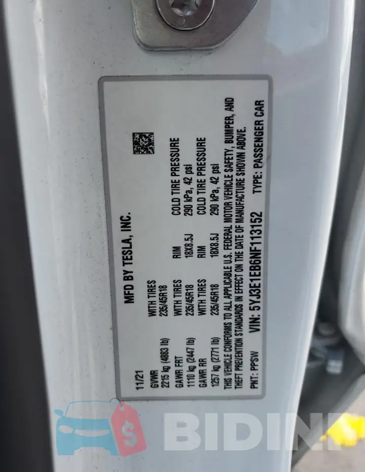 5YJ3E1EB6NF113152 Photo# 12